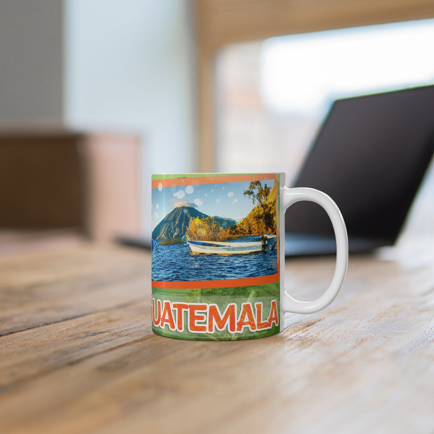 Atitlán Lake Mug, Guatemalan Coffee Cup, Travel Souvenir, Nature Lover Gift, Lake Atitlán Decor, Scenic Drinkware, Taza Guatemala