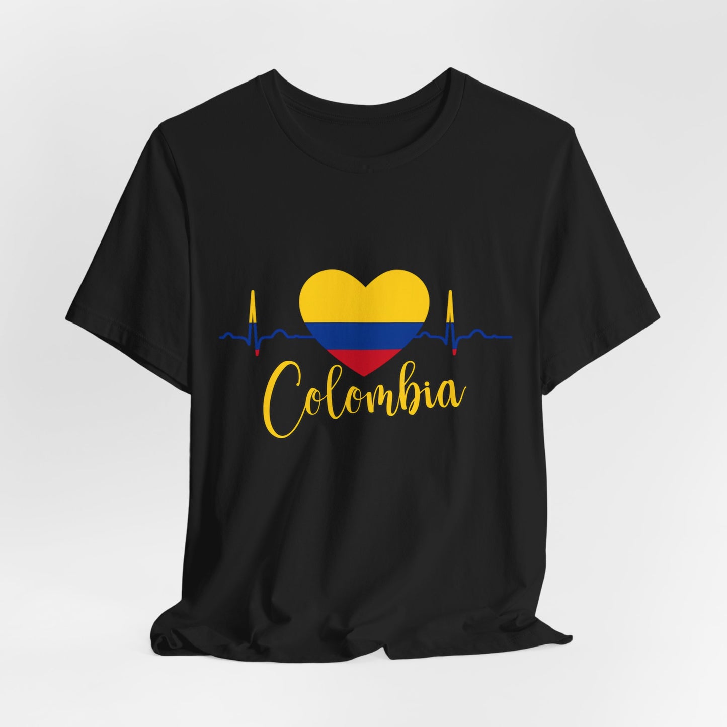 Colombia Heartbeat Tee, Unisex T-Shirt, Pride Apparel, Casual Wear, Gift for Colombians, Colombia Themed Gift