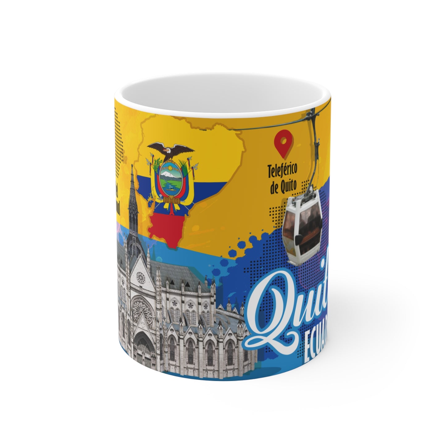 Ecuadorian Cityscape Coffee Mug, Travel Gift, Souvenir Mug, Quito Decor, National Pride, Unique Beverage Cup, Taza Ecuador