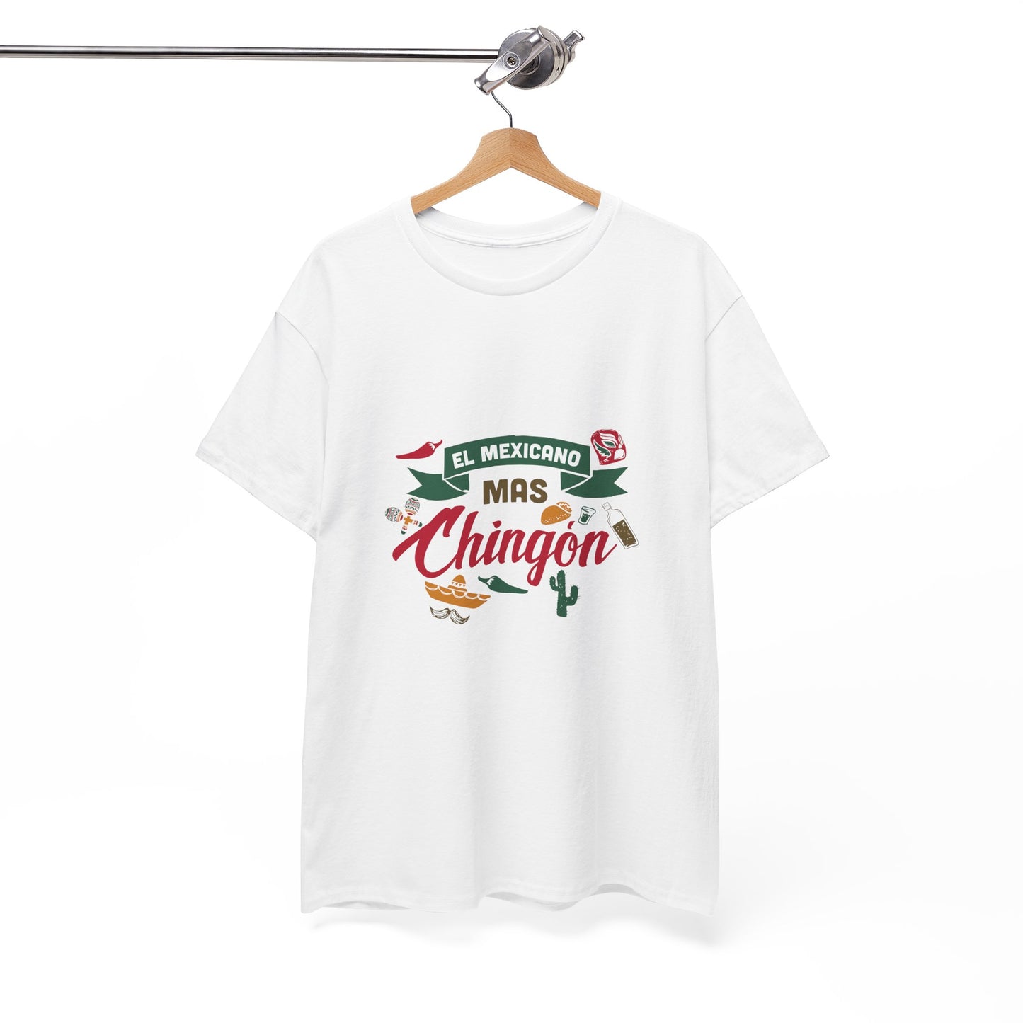 Mexican Pride Tee, Unisex Heavy Cotton Tee, El Mexicano Mas Chingon Shirt, Cultural Celebration Gift, Fun T-Shirt for Parties, Travel Wear