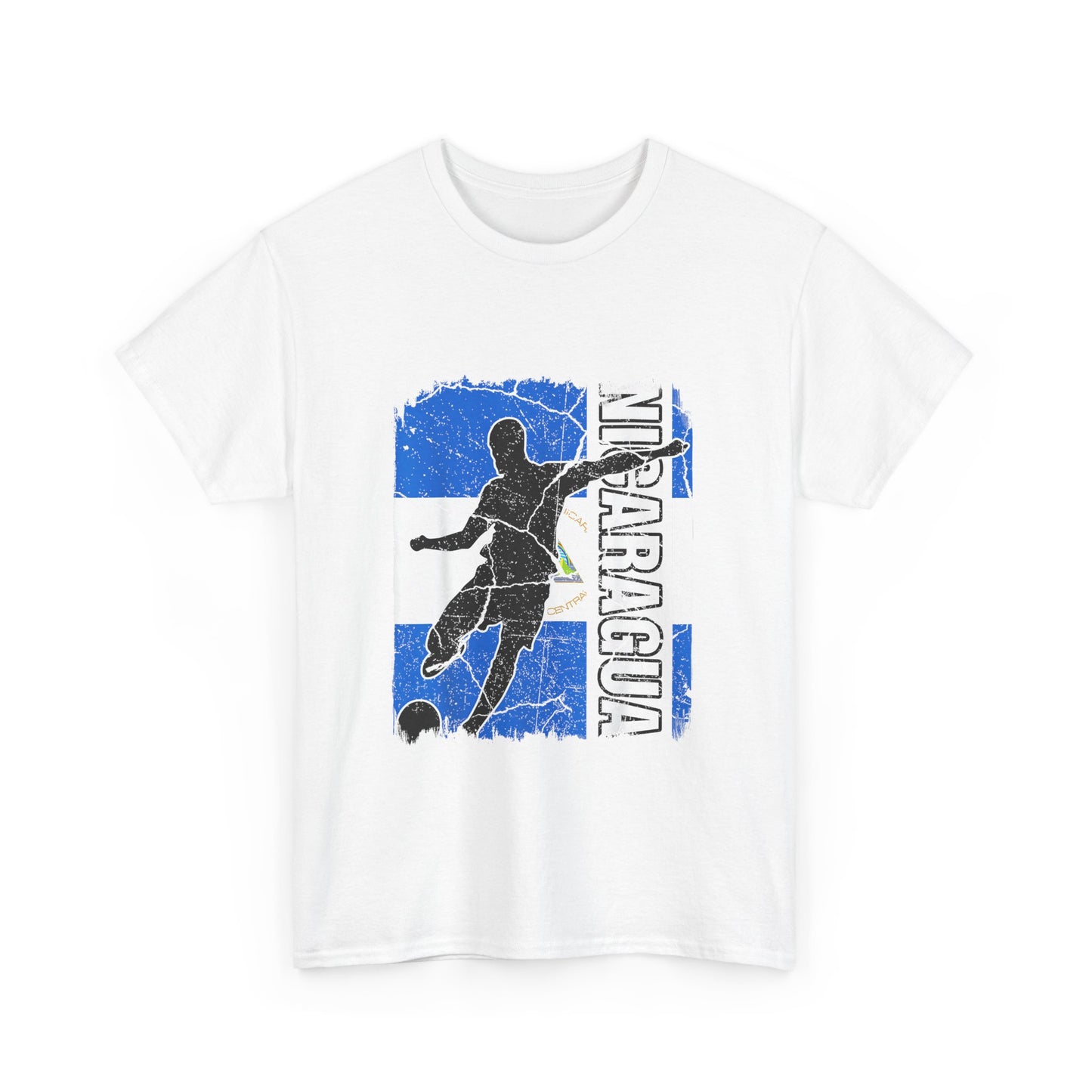 Nicaragua Soccer Unisex Heavy Cotton Tee, Casual T-Shirt, Sportswear, Gift for Soccer Fans, Travel Souvenir