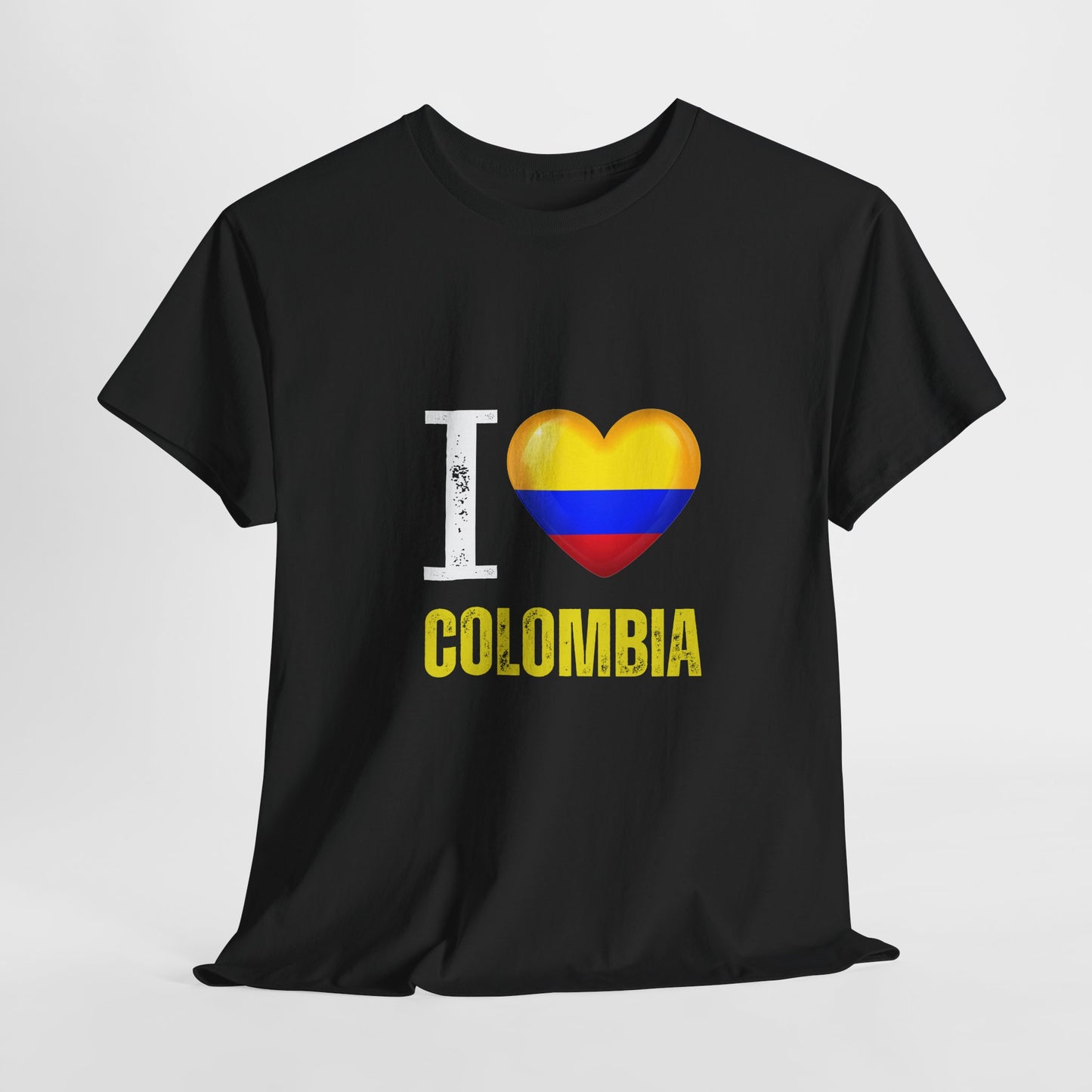 I Love Colombia Unisex Heavy Cotton Tee, Comfortable T-Shirt for Colombians, Perfect Gift for Colombian Pride, Travel Souvenir, Casual Wear