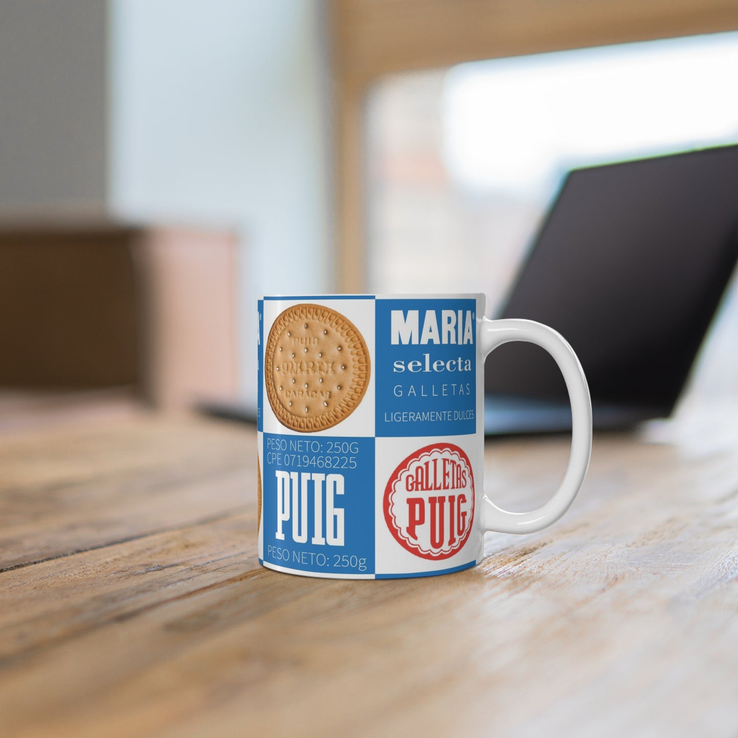 Maria Cookie 11oz Mug, Retro Biscuit Design, Cute Coffee Cup, Snack Lover Gift, Kitchen Decor, Taza Venezuela