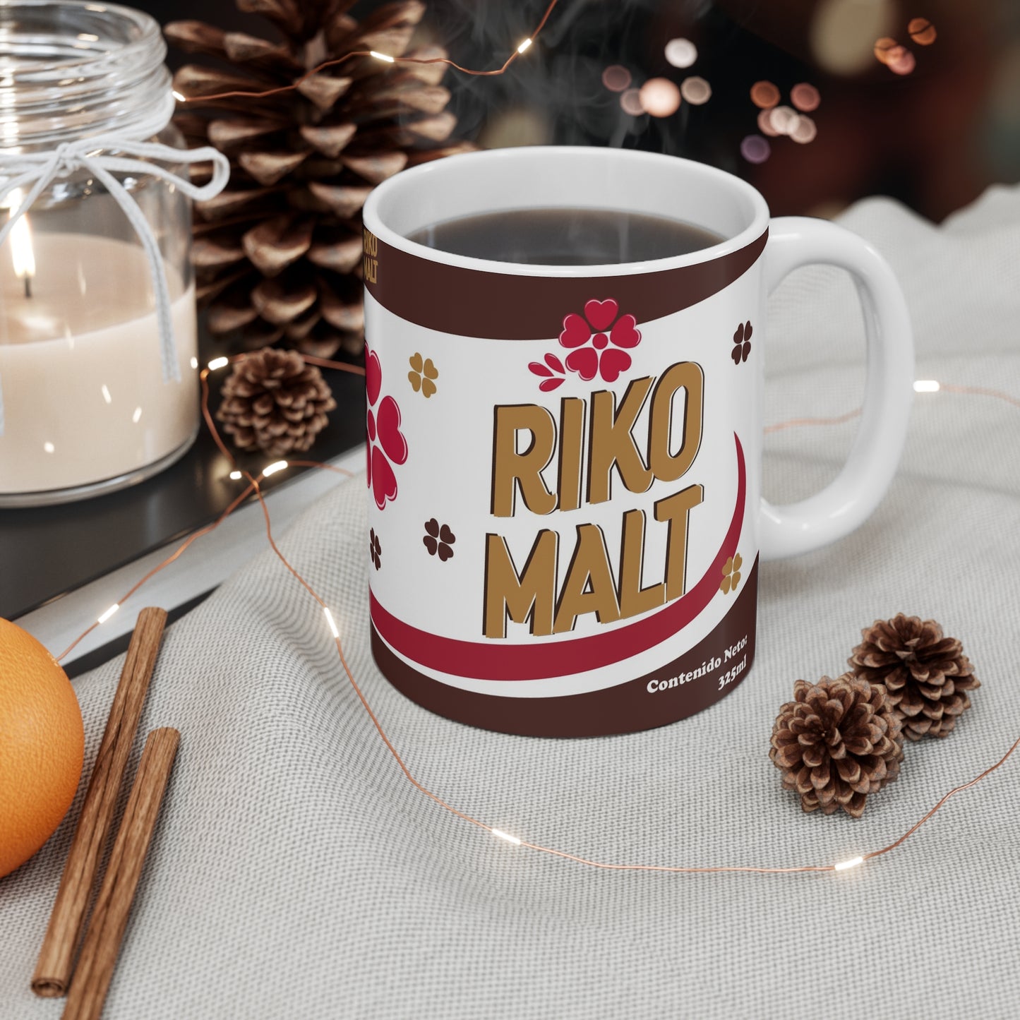 Riko Malt Mug | Heartwarming Gift for Coffee Lovers | Perfect for Valentine's Day, Birthdays, and Cozy Evenings | Cute Floral Design, Taza Venezuela