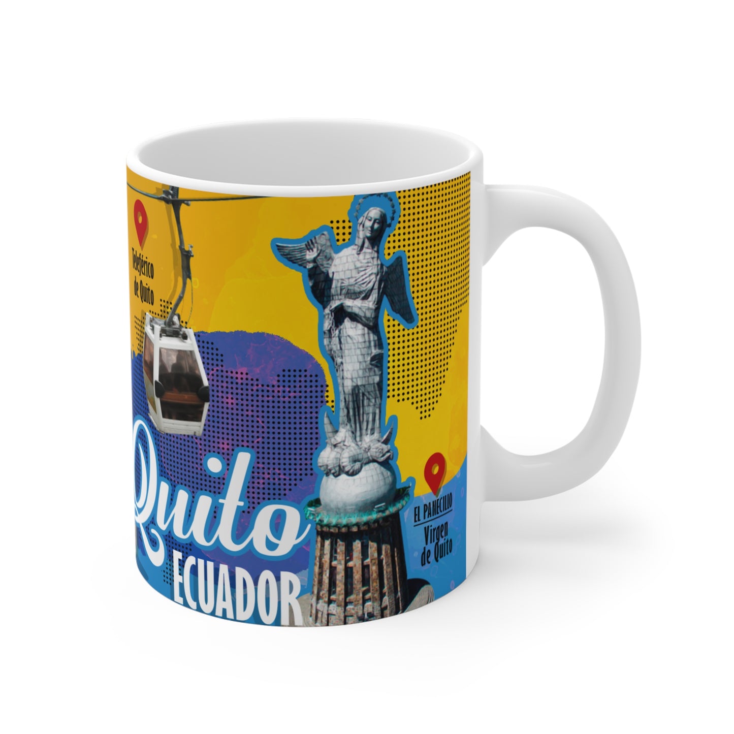 Ecuadorian Cityscape Coffee Mug, Travel Gift, Souvenir Mug, Quito Decor, National Pride, Unique Beverage Cup, Taza Ecuador