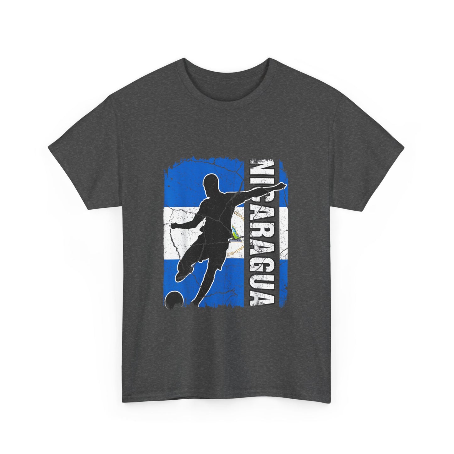 Nicaragua Soccer Unisex Heavy Cotton Tee, Casual T-Shirt, Sportswear, Gift for Soccer Fans, Travel Souvenir