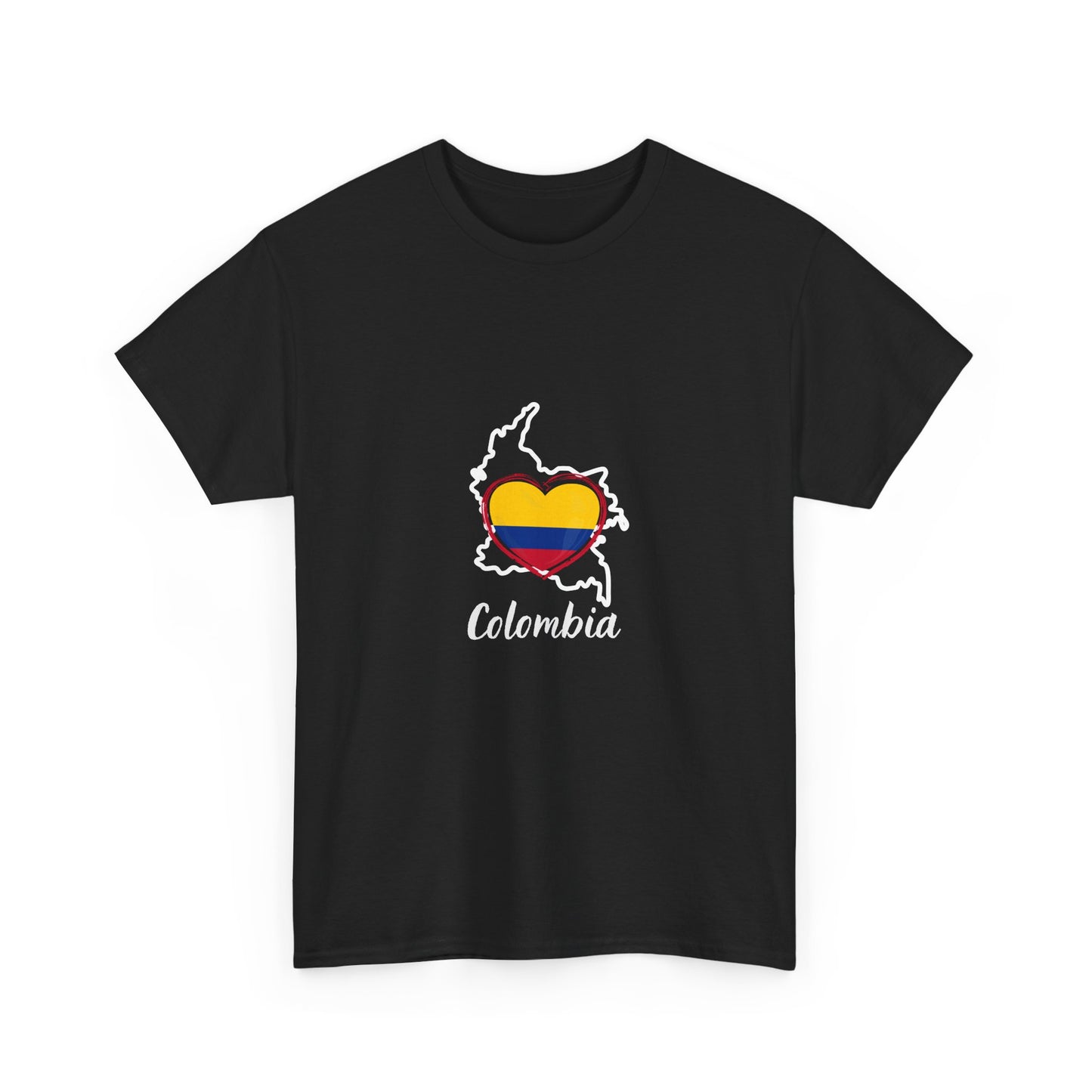 Colombia Heart Map Tee | Unisex Heavy Cotton T-Shirt, Love for Colombia, Gift for Travelers, Casual Wear, Pride Apparel, Heritage Fashion