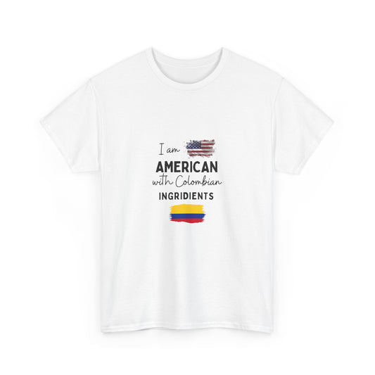 Patriotic Heritage Tee, Cultural Identity Shirt, American Colombian Pride T-Shirt, Unique Gift for Holidays, Everyday Wear
