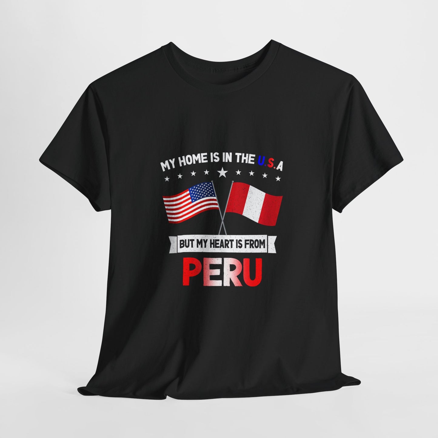 My Heart is from Peru Tee | Unisex Heavy Cotton Tee, Casual Wear, Gift for Travelers, International Pride Shirt, Unique Souvenir