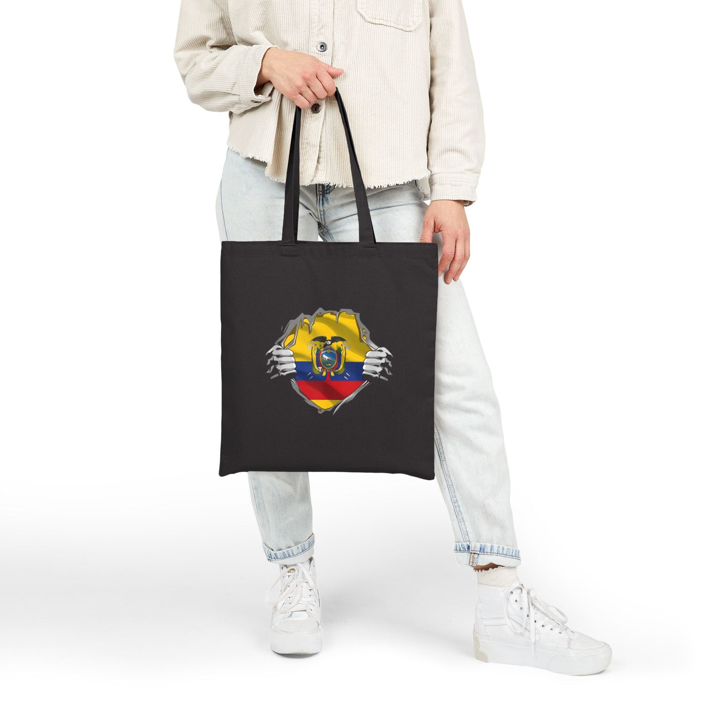Ecuador Pride Cotton Canvas Tote Bag | Eco-Friendly Shopping Bag, Reusable Tote, Gifts for Travelers, Festival Bag, Pride Merchandise