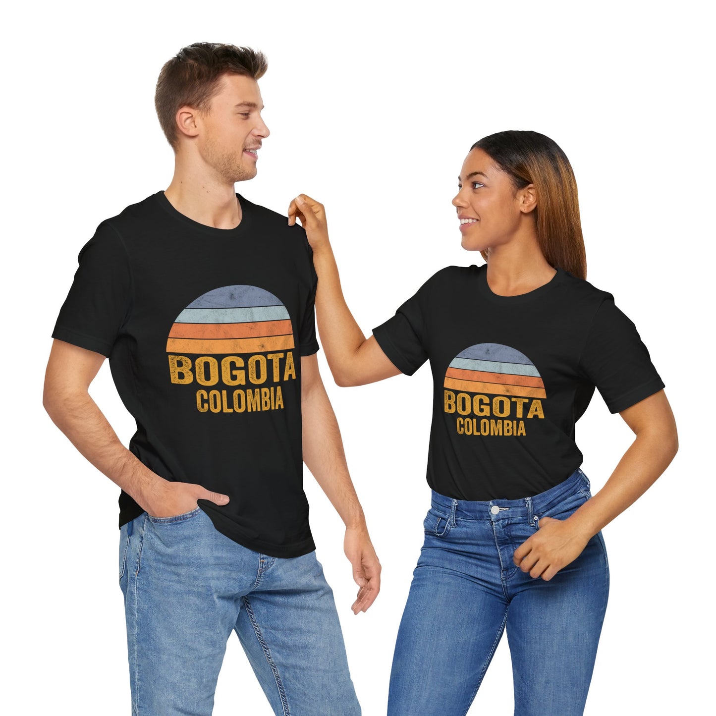 Colombia Bogotá Vintage Sunset Tee - Unisex Jersey Short Sleeve Shirt, Travel Shirt, Adventure Wear, Gift for Travelers, Vacation Tee