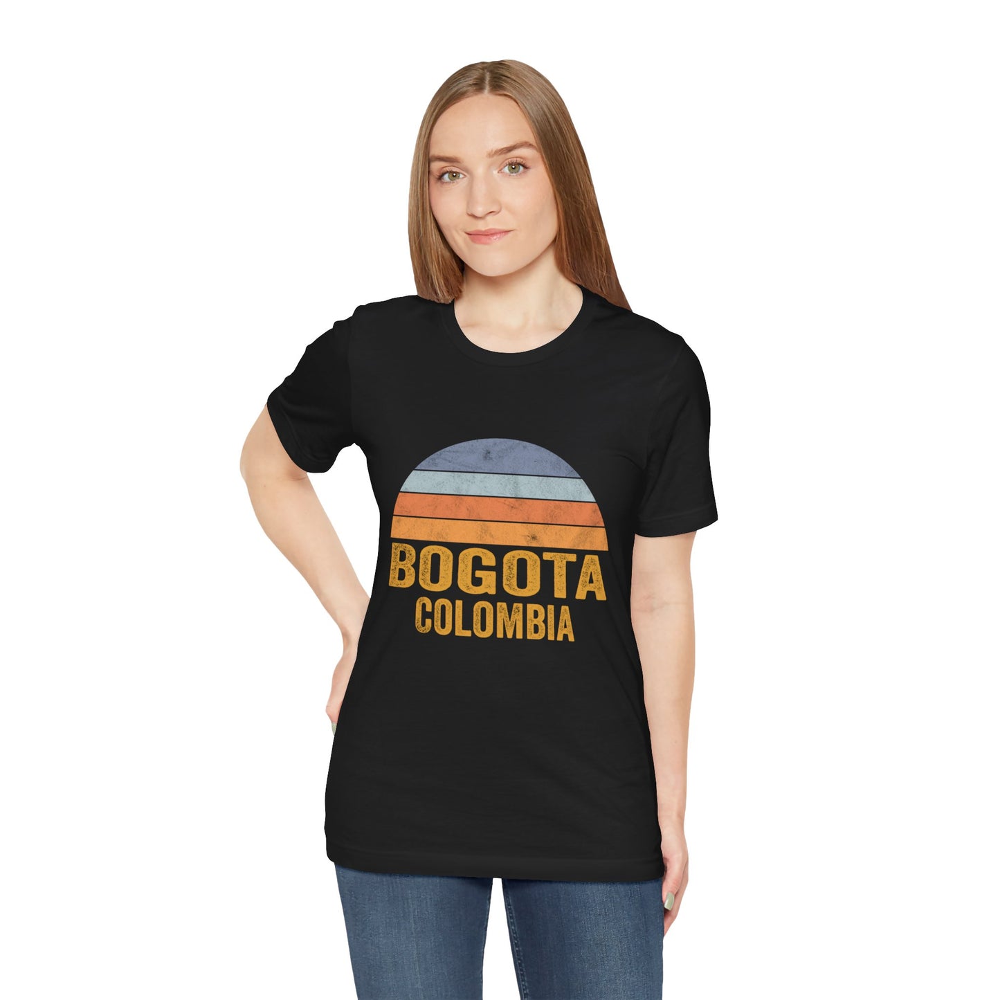 Colombia Bogotá Vintage Sunset Tee - Unisex Jersey Short Sleeve Shirt, Travel Shirt, Adventure Wear, Gift for Travelers, Vacation Tee