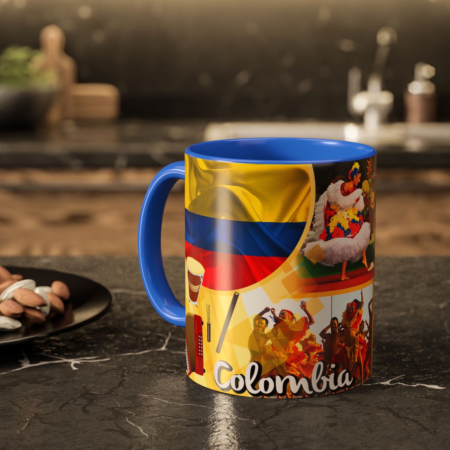 Colorful Colombian Art Mugs, Coffee Cup, Unique Gift, Vibrant Design, Home Decor, Cultural Celebrations