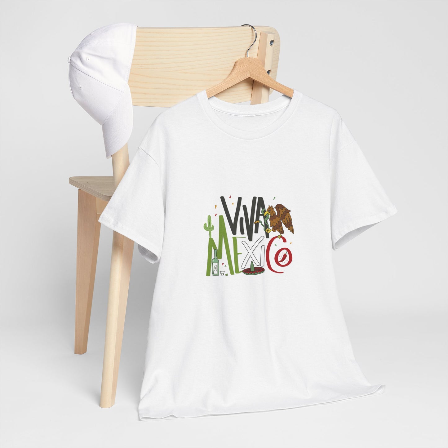 Viva Mexico Tee | Unisex Heavy Cotton T-Shirt, Travel Souvenir, Festival Wear, Cultural Celebration, Gifts for Her/Him