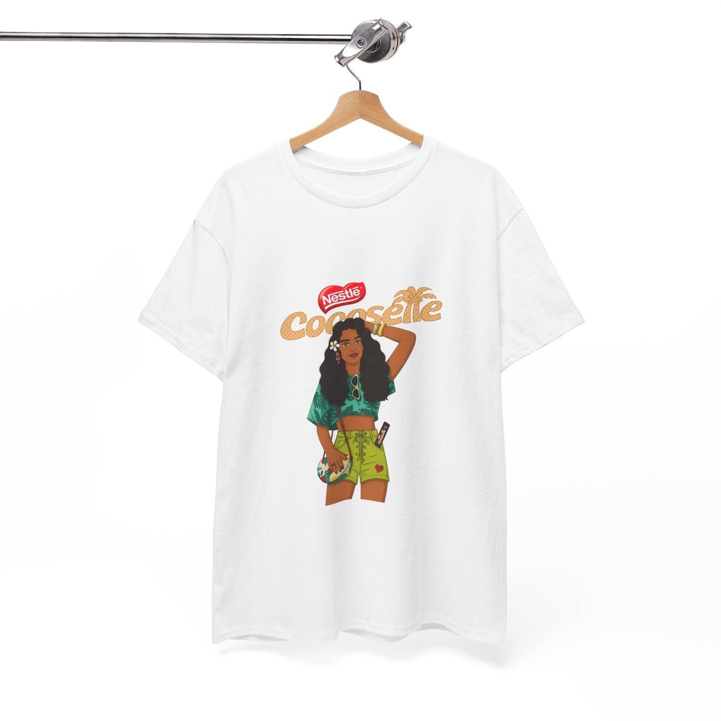 Coconut Vibes Unisex Heavy Cotton Tee, Tropical T-Shirt, Beachwear, Summer Outfit, Vacation Shirt, Casual Streetwear