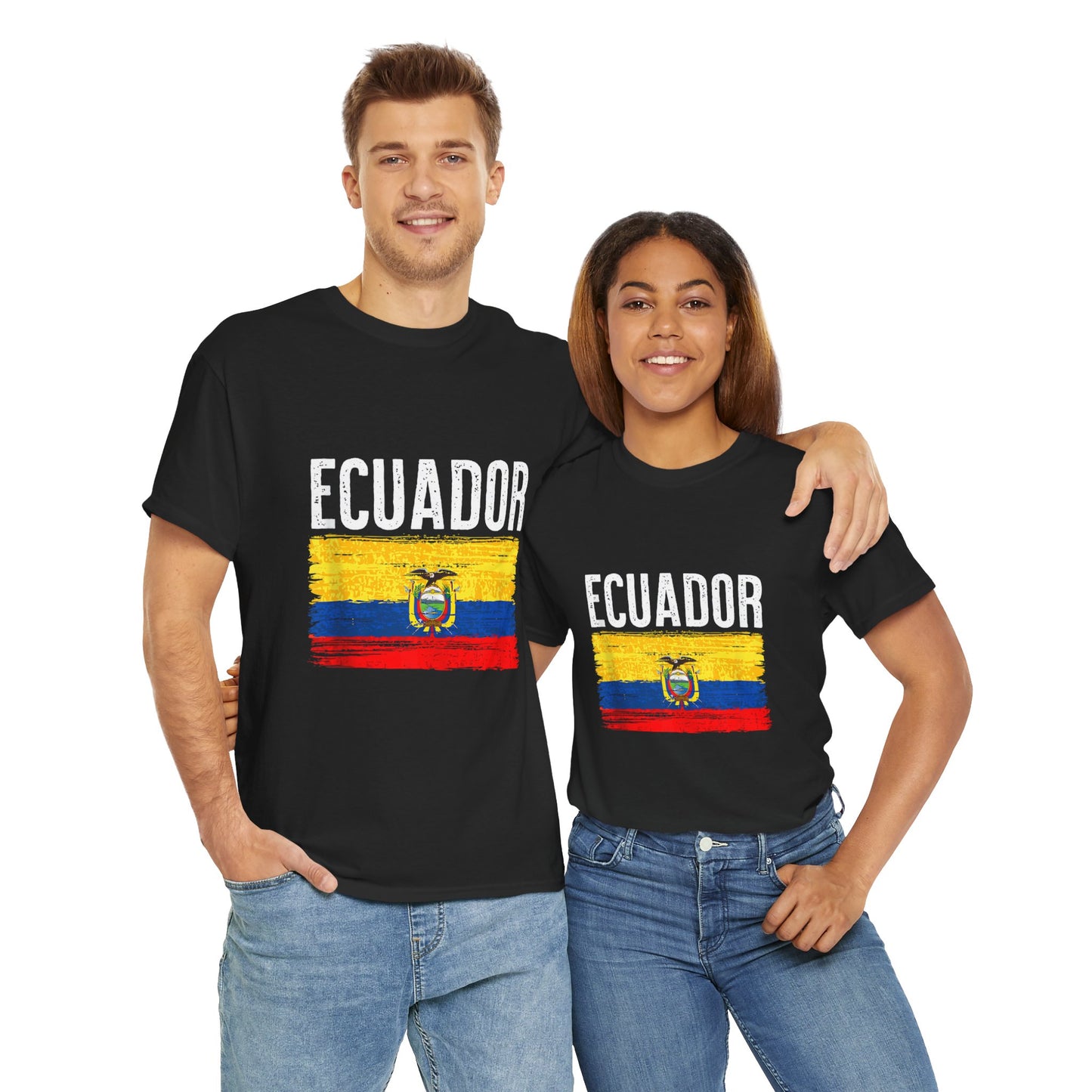 Ecuador Flag Unisex Cotton Tee | Casual Wear, Travel Souvenir, Gifts for Him, Gifts for Her, Summer Tee