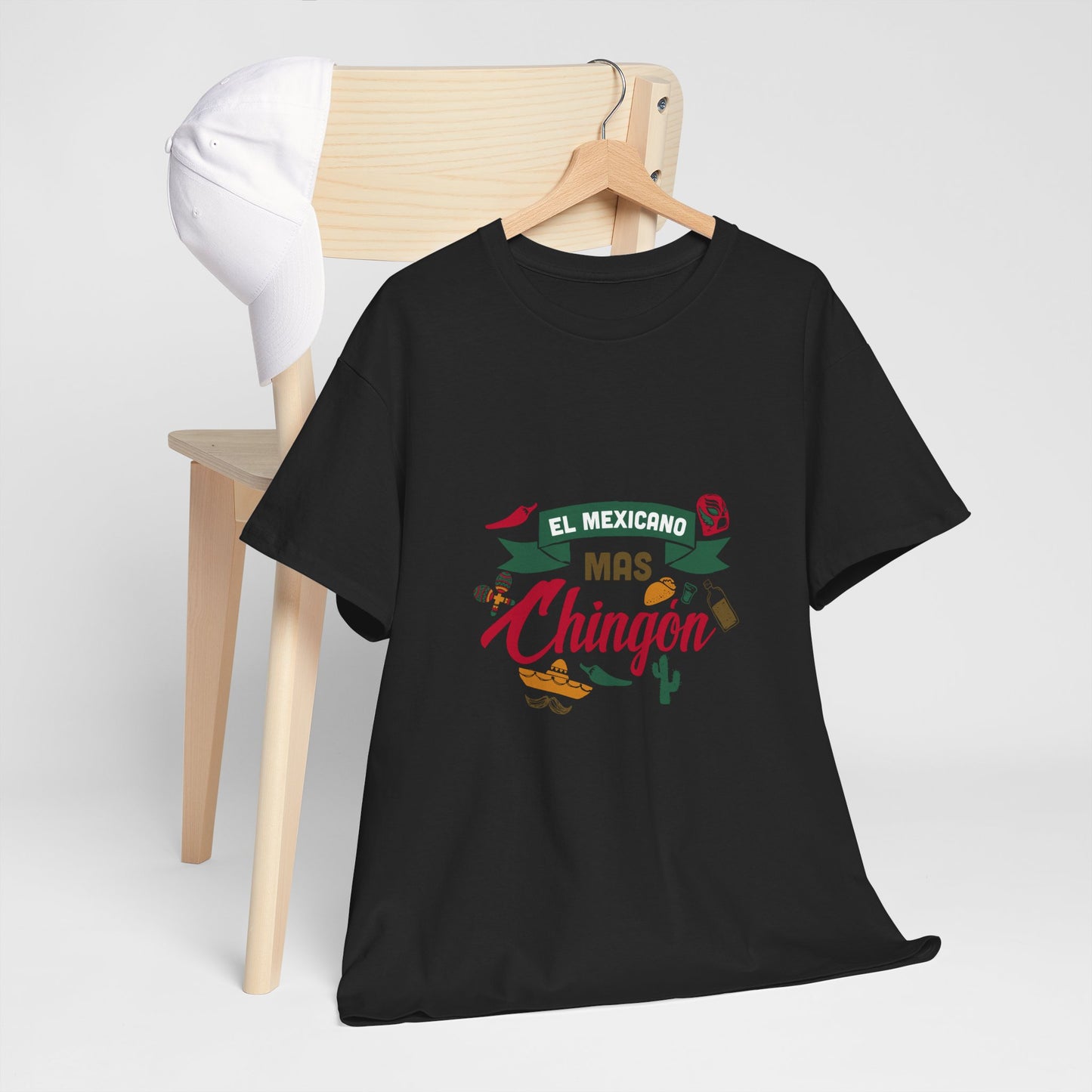 Mexican Pride Tee, Unisex Heavy Cotton Tee, El Mexicano Mas Chingon Shirt, Cultural Celebration Gift, Fun T-Shirt for Parties, Travel Wear