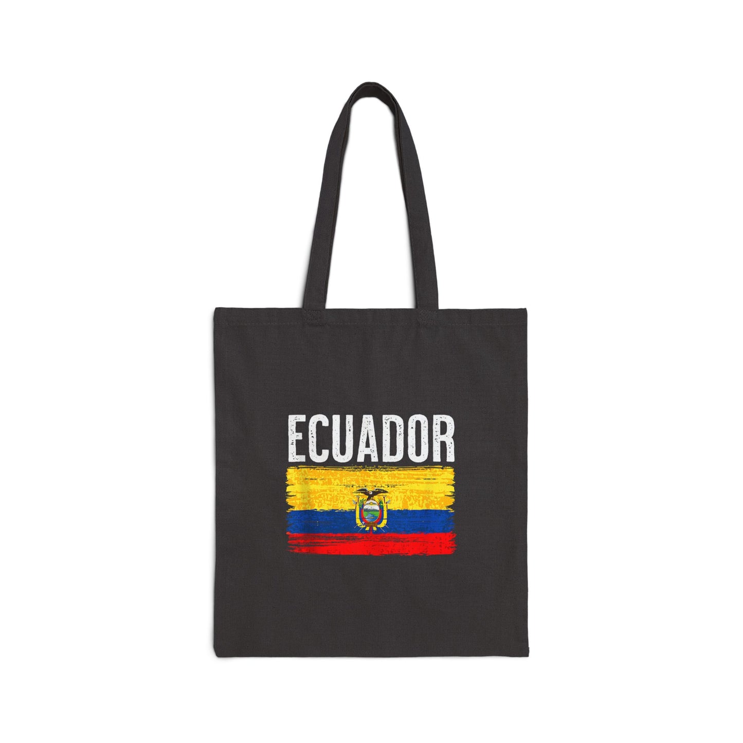 Ecuador Flag Cotton Canvas Tote Bag, Eco-Friendly Shopping Bag, Travel Tote, Gift for Travelers, Sustainable Fashion Accessory, Bolso Ecuatoriano