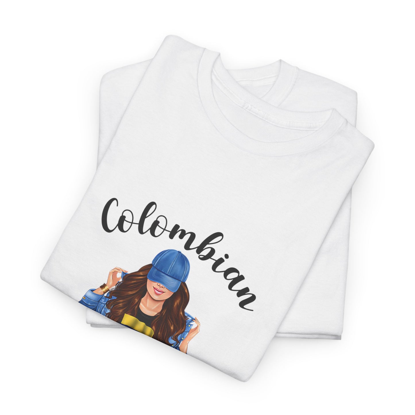 Colombian Girl Design Tee, Camiseta Colombian Girl, T-shirt Colombian, Moda Colombiana