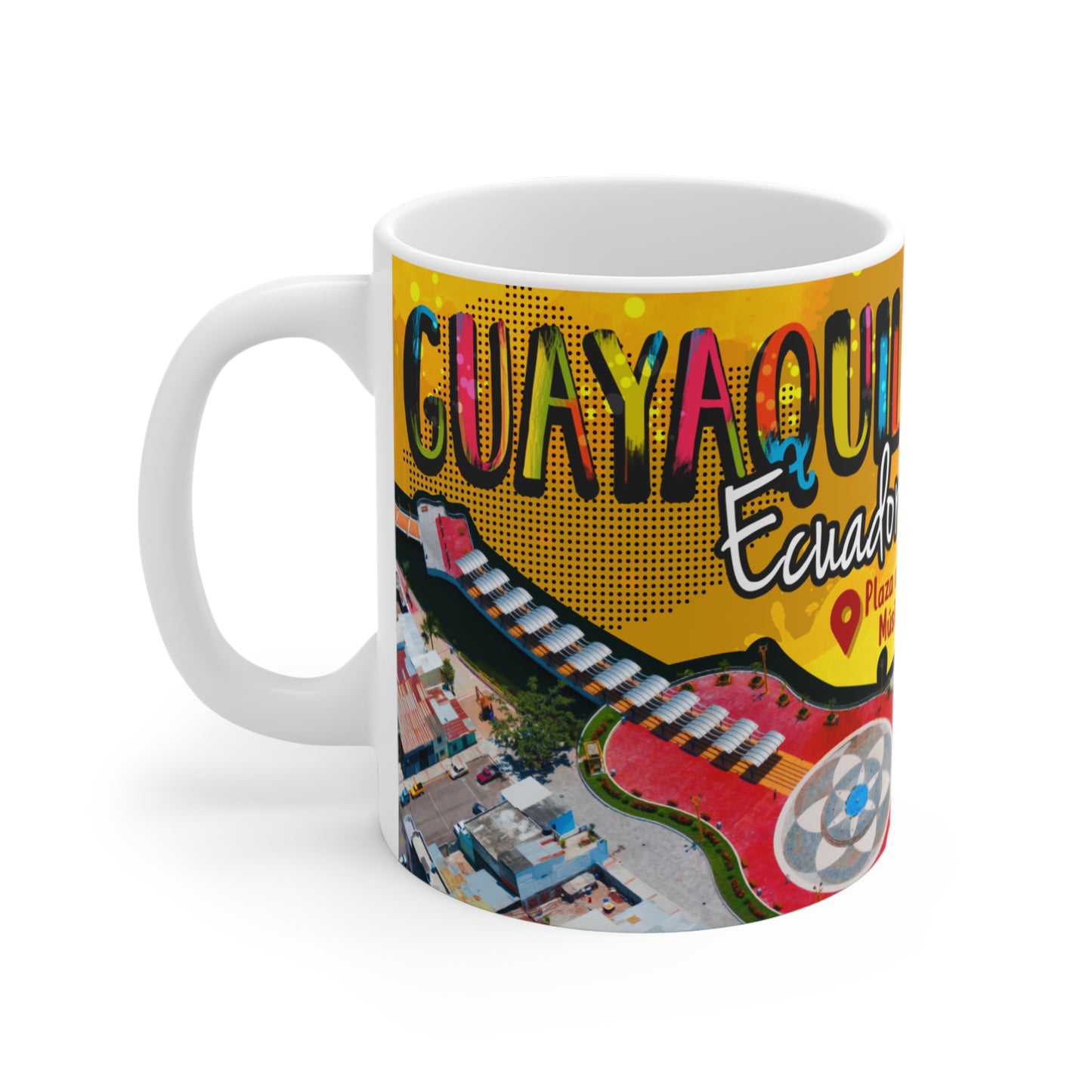 Ecuadorian Cityscape Mug, Travel Gift, Coffee Lover's Cup, Souvenir Drinkware, Geographical Artwork, Taza Ecuador