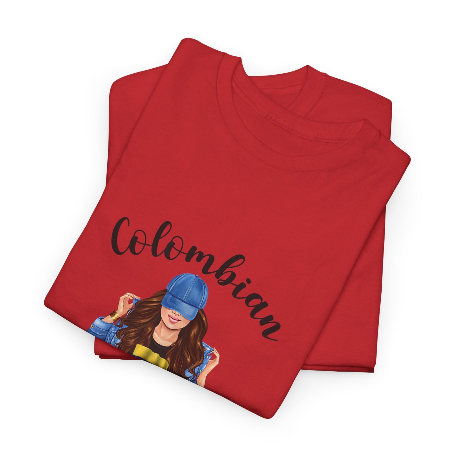 Colombian Girl Design Tee, Camiseta Colombian Girl, T-shirt Colombian, Moda Colombiana