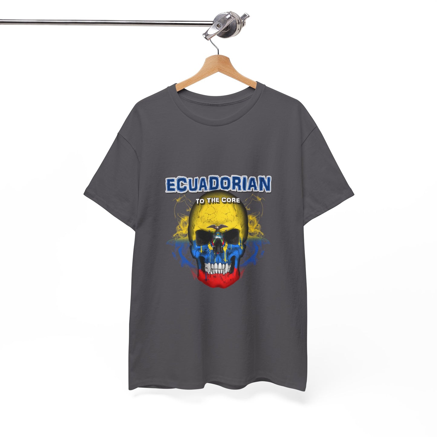 Ecuadorian Skull Tee - Unisex Heavy Cotton T-Shirt, Ecuador Pride Shirt, Skulls Design, Gift for Ecuadorians, Casual Wear, Unique Tee