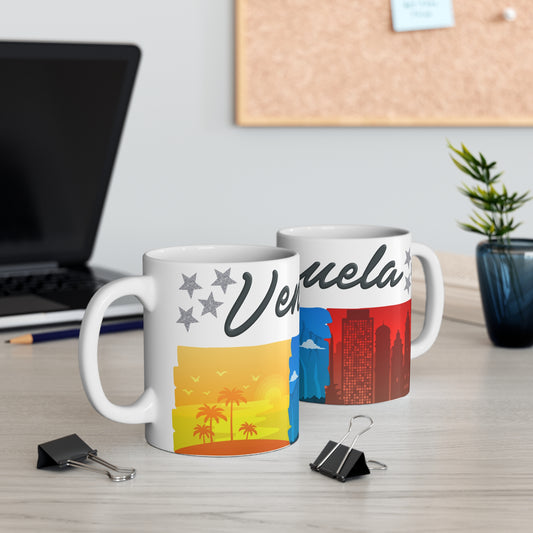 Vibrant Venezuela Mug, Travel Gifts, Coffee Cup, Souvenir Drinkware, Colorful Nature Design, Perfect for Travelers, Taza Venezuela