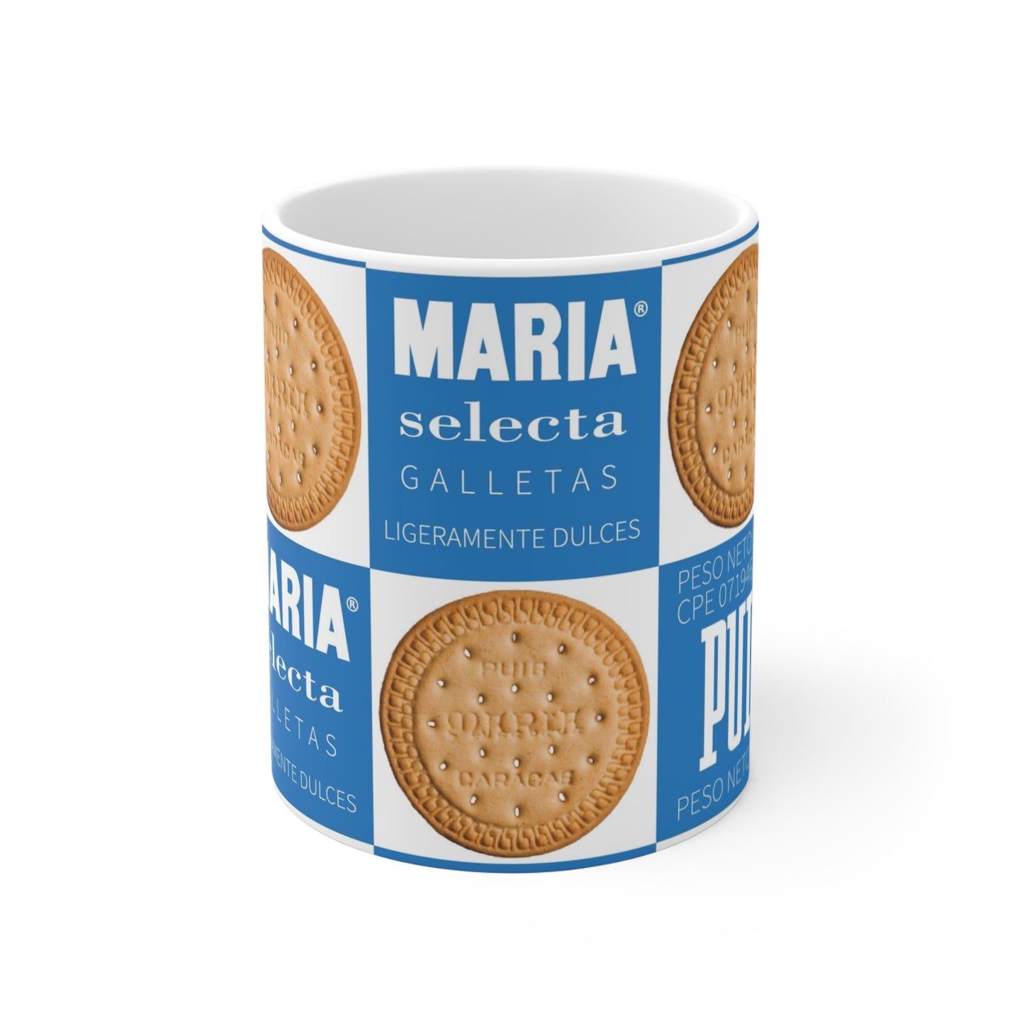 Maria Cookie 11oz Mug, Retro Biscuit Design, Cute Coffee Cup, Snack Lover Gift, Kitchen Decor, Taza Venezuela