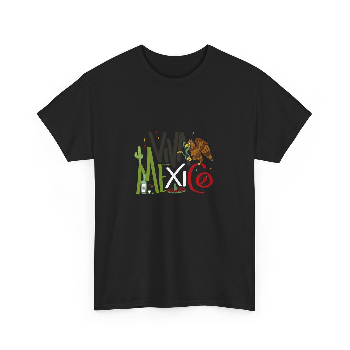 Viva Mexico Tee | Unisex Heavy Cotton T-Shirt, Travel Souvenir, Festival Wear, Cultural Celebration, Gifts for Her/Him