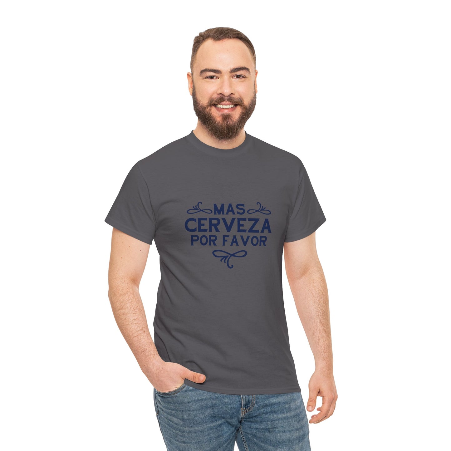 Funny Beer Lover Unisex Tee, Gift for Dad, Birthday Party Shirt, Casual Drinking Top, Humor T-Shirt, Mas Cerveza