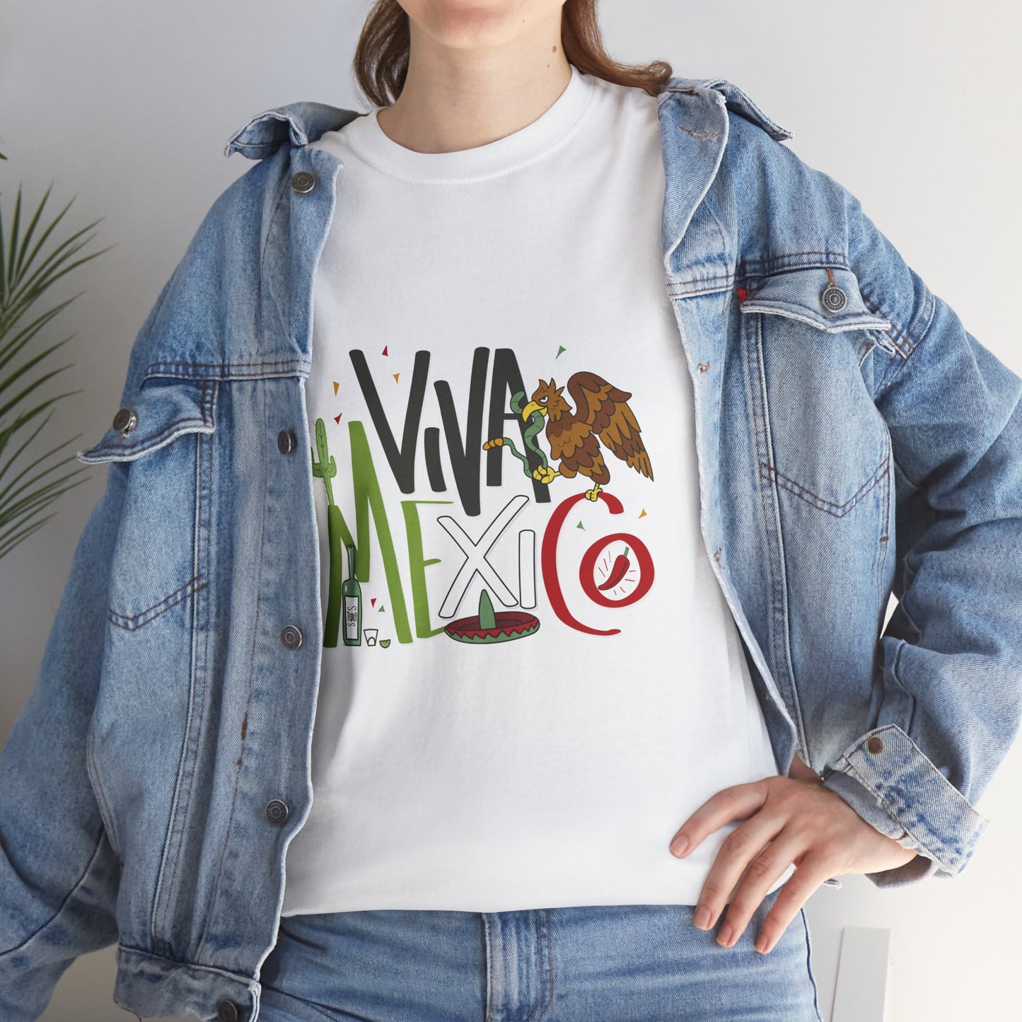Viva Mexico Unisex Heavy Cotton Tee, Casual Summer Shirt, Travel Tee, Mexico Pride T-Shirt, Gift for Language Lovers