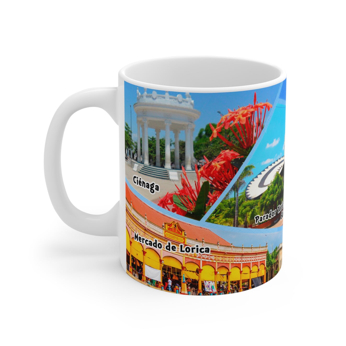 Colorful Travel Mug, 11oz Traveler's Delight Coffee Cup, Souvenir Mug, Adventure Gifts, Highlights of Your Journey, Región Caribe, Colombian Coffee