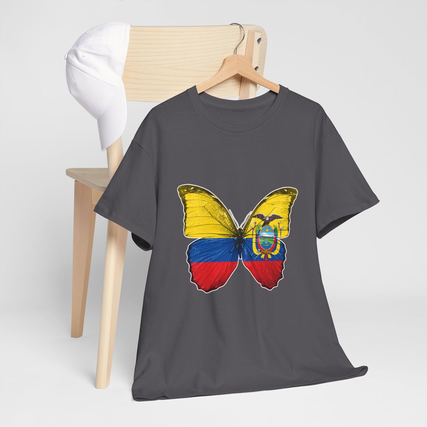 Ecuador Butterfly Tee, Unisex Cotton Shirt, Eco-Friendly Gift, Travel Souvenir, Nature Lover Apparel, Festival Wear, Spring Fashion