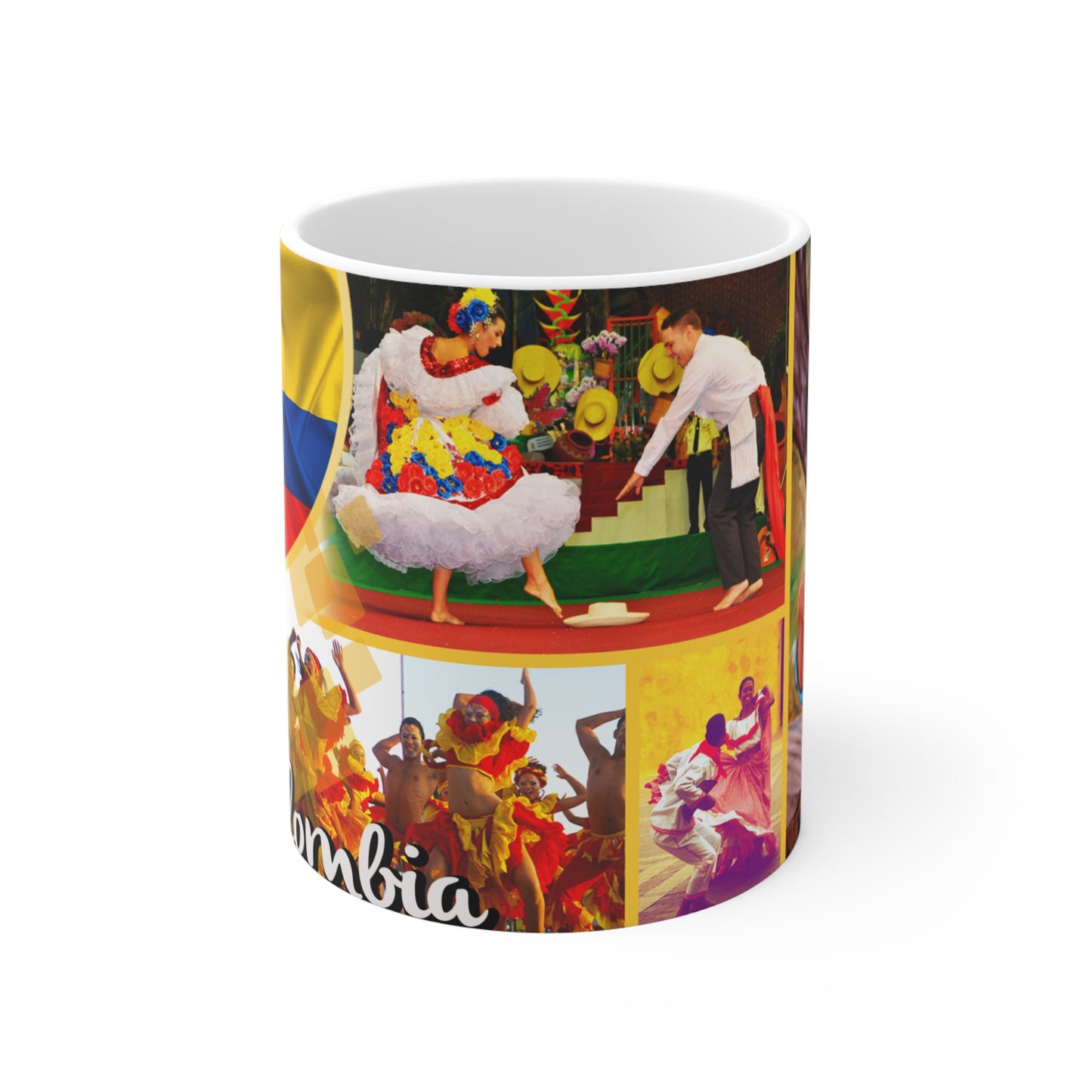 Colombian Culture Mug - 11oz Coffee Cup, Colorful Artwork, Perfect for Gift, Fiesta, Travel Souvenir, Colombia Lover