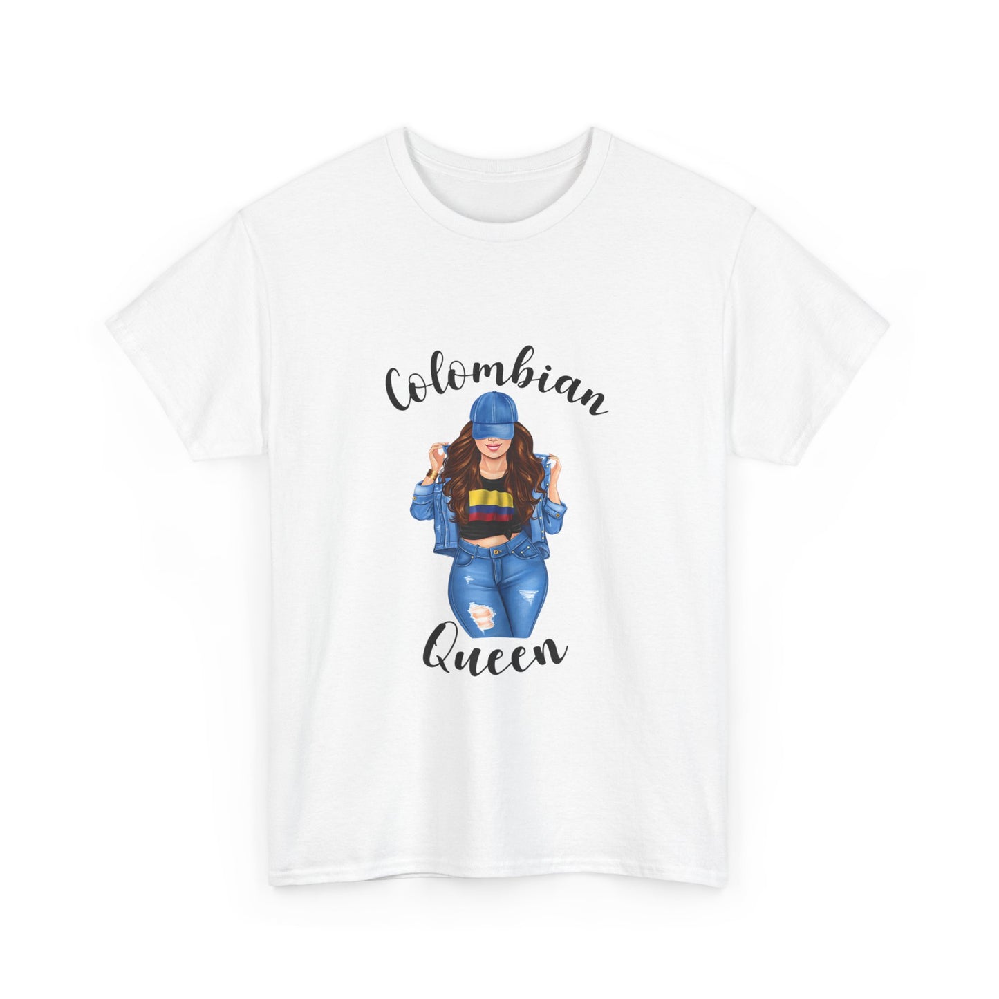 Colombian Girl Design Tee, Camiseta Colombian Girl, T-shirt Colombian, Moda Colombiana