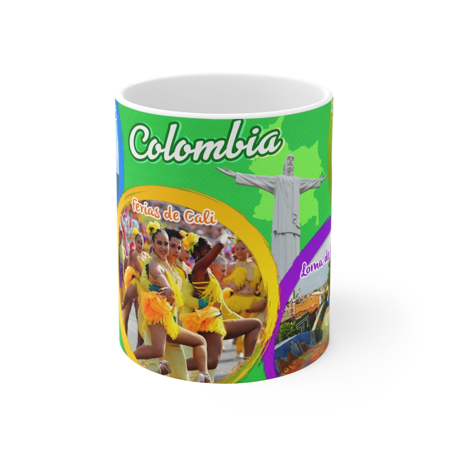 Colombian Culture Mug, 11oz Travel Mug, Souvenir Coffee Cup, Cali Festive Mug, Colorful Colombia Gift, Vibrant Décor, Cali Colombia