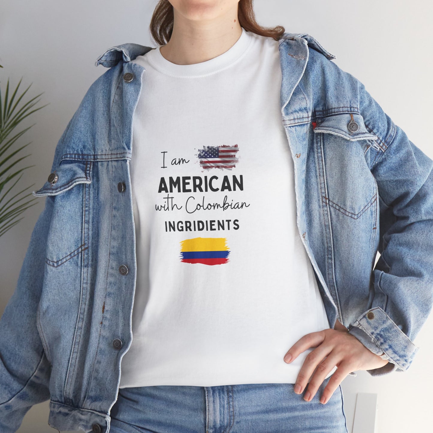 Patriotic Heritage Tee, Cultural Identity Shirt, American Colombian Pride T-Shirt, Unique Gift for Holidays, Everyday Wear
