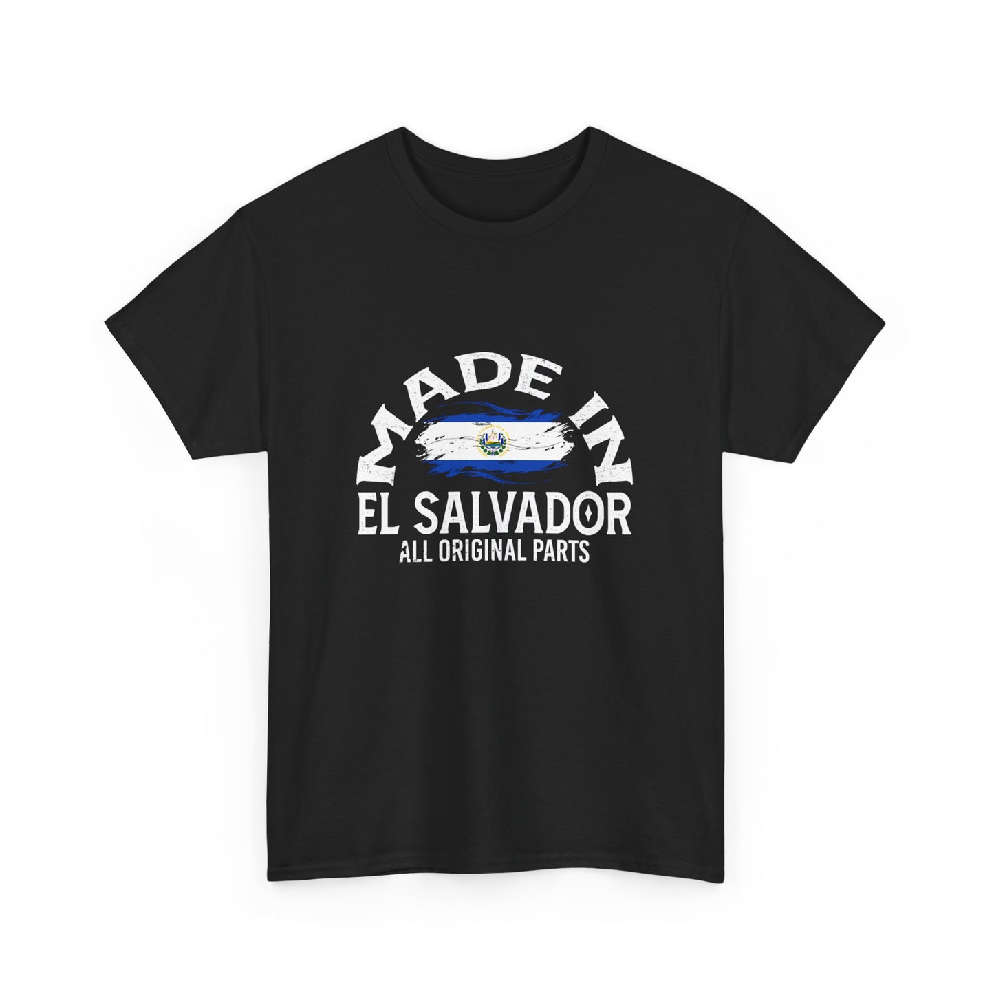 Made in El Salvador Unisex Heavy Cotton Tee, Casual T-Shirt, Gift for Salvadoran Pride, Culture Tee, Travel Souvenir, All Original Parts Tee
