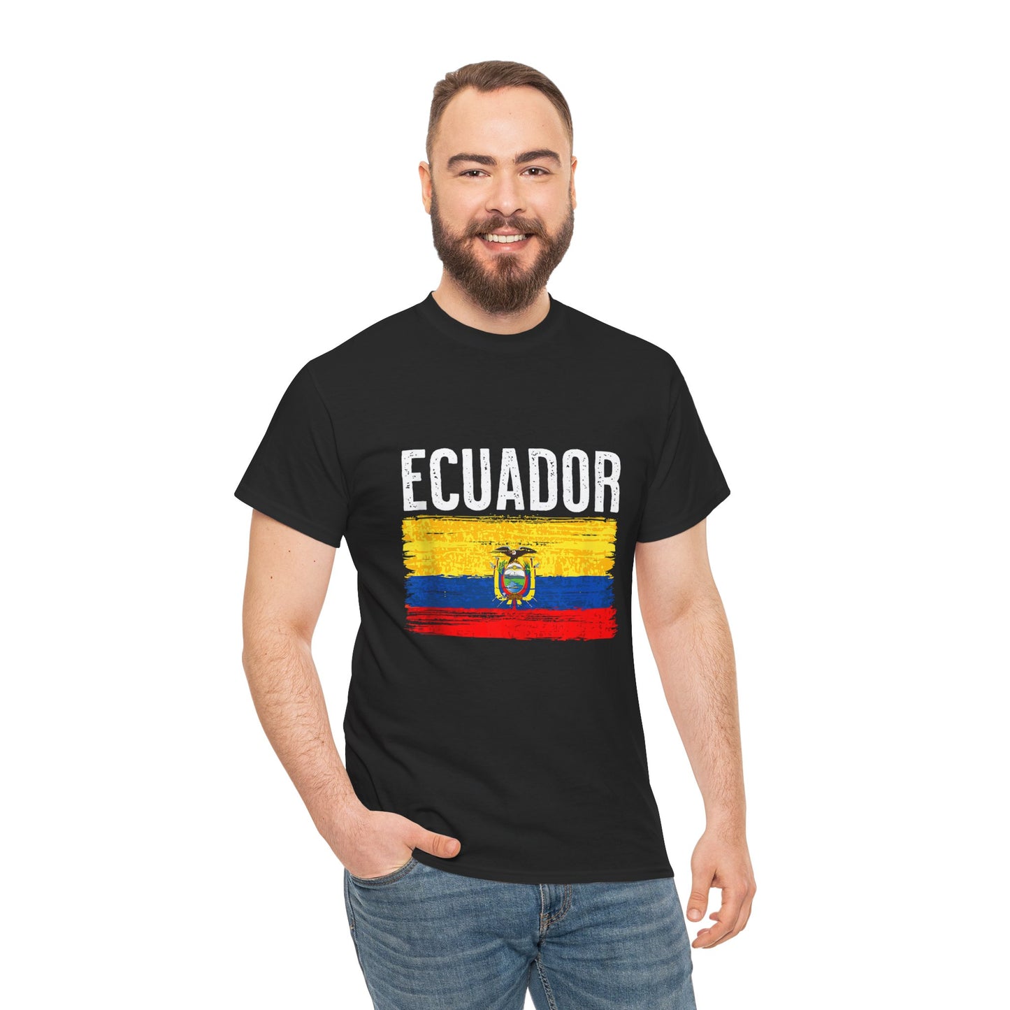 Ecuador Flag Unisex Cotton Tee | Casual Wear, Travel Souvenir, Gifts for Him, Gifts for Her, Summer Tee