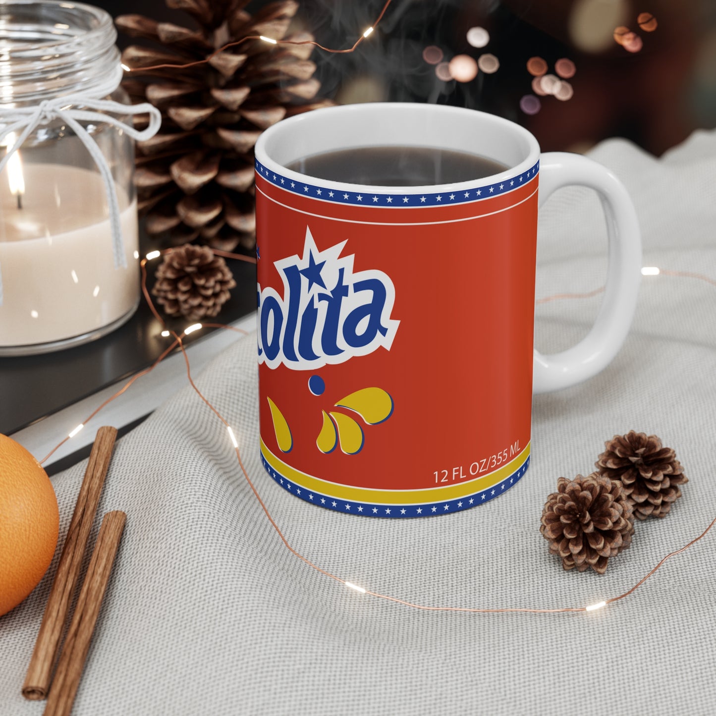 Festive Frescolita Mug - 11oz Fun Coffee Cup for Celebrations, Holiday Gift, Party Decor, Soft Drink Lover's Favorite, Taza Venezolana