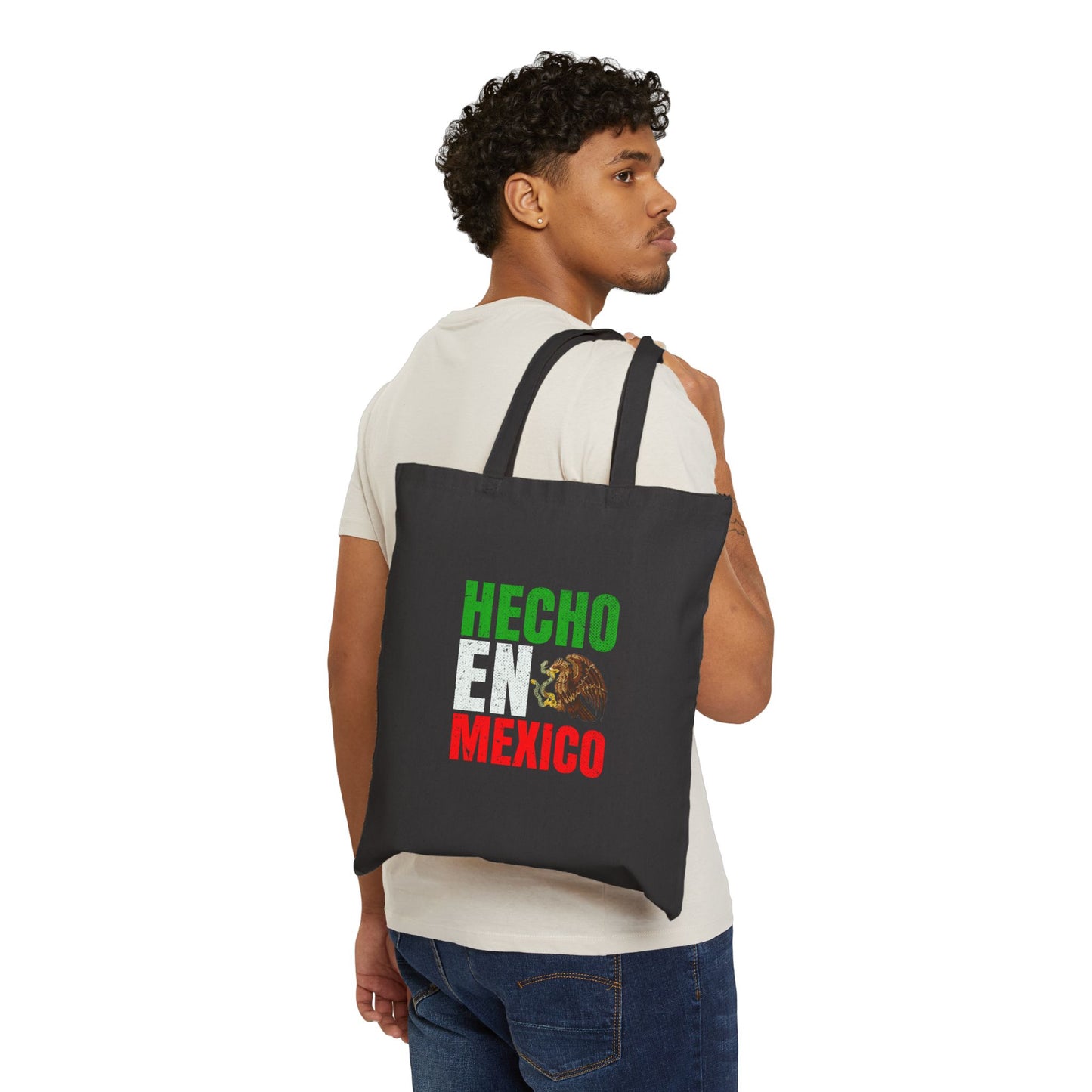 Hecho en Mexico Tote Bag | Cotton Canvas Reusable Grocery Bag, Gift for Mexico Lovers, Eco-Friendly Shopping Bag, Travel Tote, Market Bag
