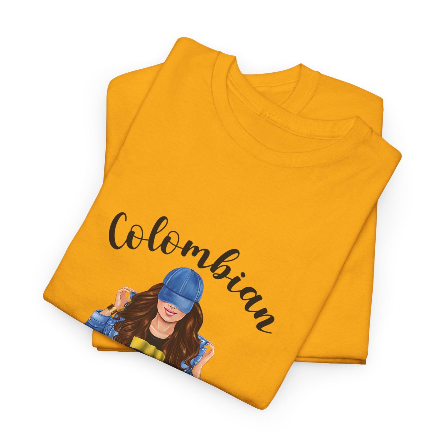 Colombian Girl Design Tee, Camiseta Colombian Girl, T-shirt Colombian, Moda Colombiana