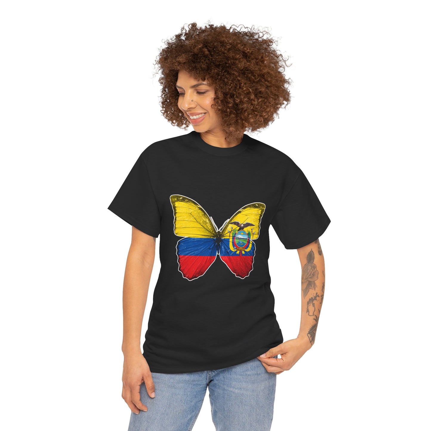 Ecuador Butterfly Tee, Unisex Cotton Shirt, Eco-Friendly Gift, Travel Souvenir, Nature Lover Apparel, Festival Wear, Spring Fashion