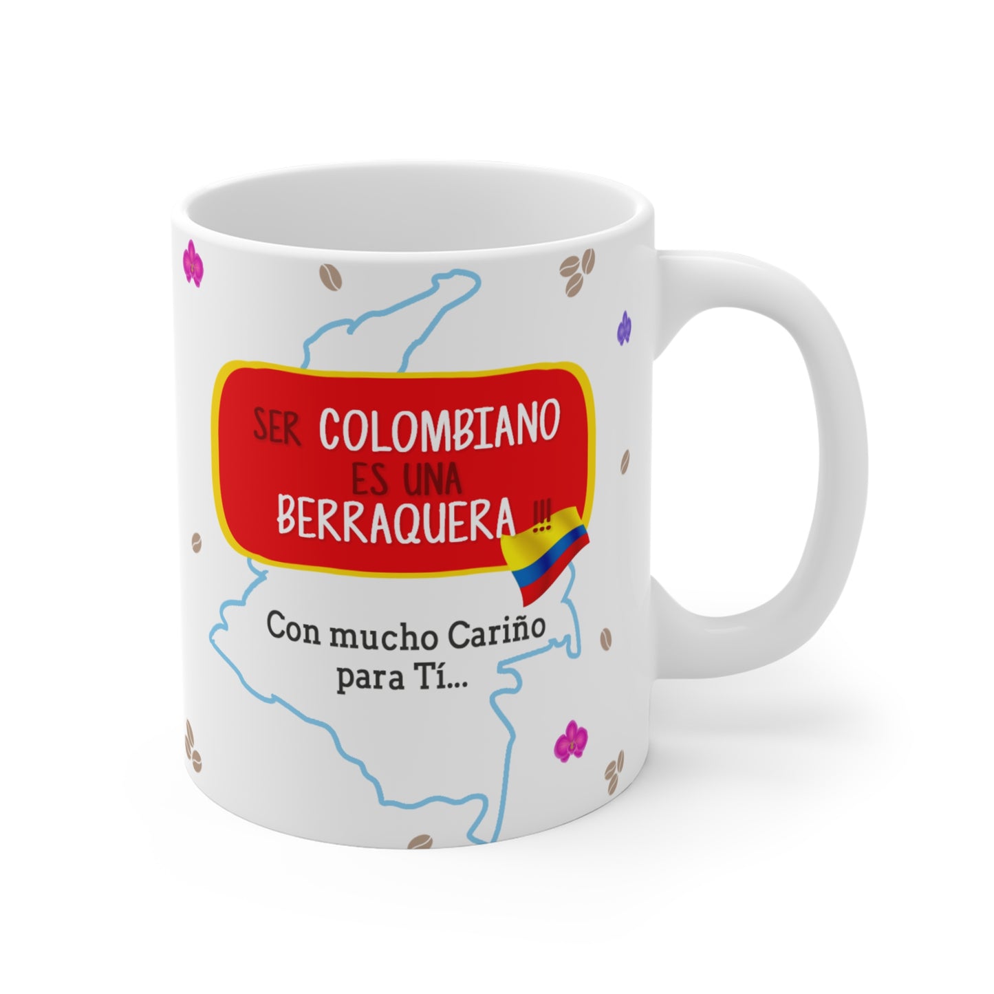Colombian Coffee Mug, Fun Coffee Cup, Cute Gift for Coffee Lovers, Personalized Drinkware, Unique Kitchen Decor
