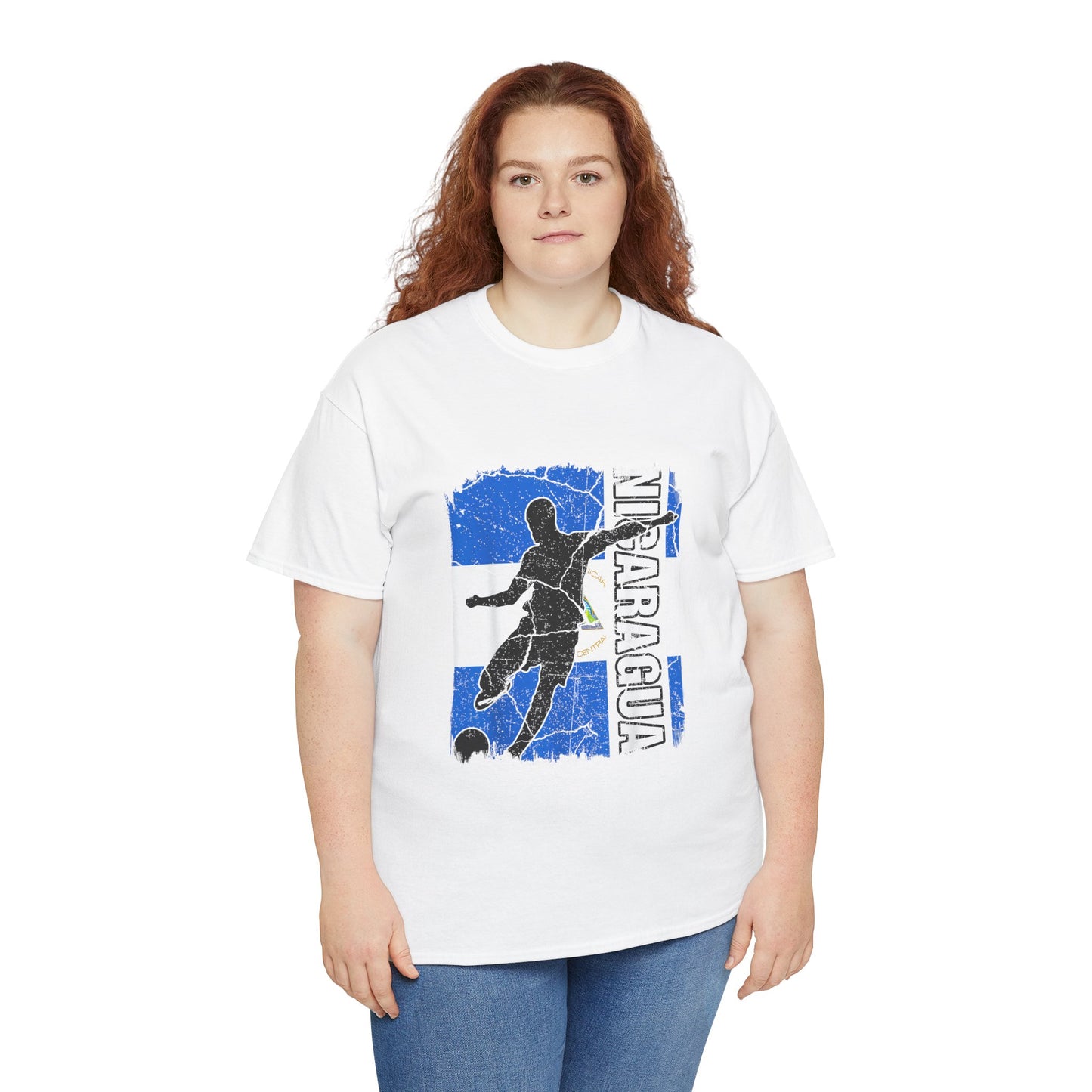 Nicaragua Soccer Unisex Heavy Cotton Tee, Casual T-Shirt, Sportswear, Gift for Soccer Fans, Travel Souvenir