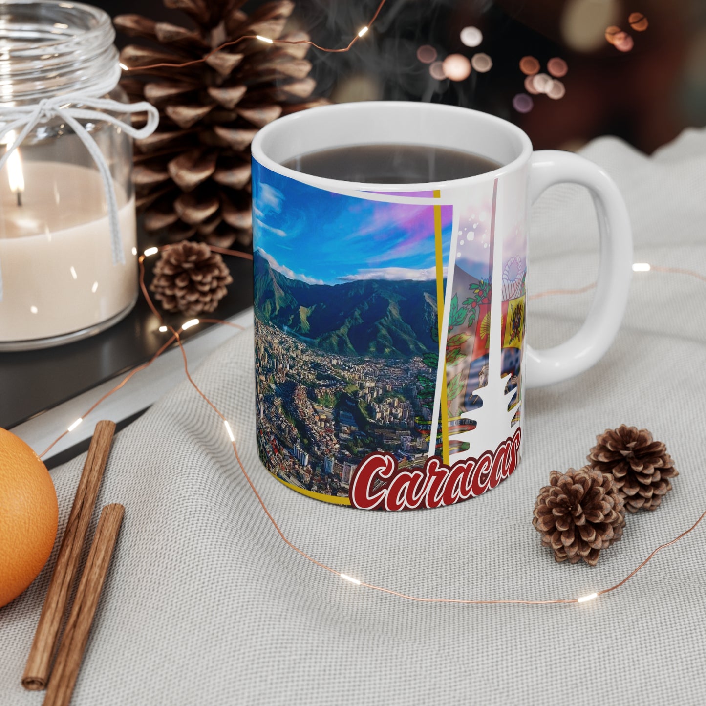 Venezuelan Cityscape 11oz Mug, Coffee Lover Gift, Unique Travel Souvenir, Colorful Home Decor, Personalized Drinkware, Taza Venezuela