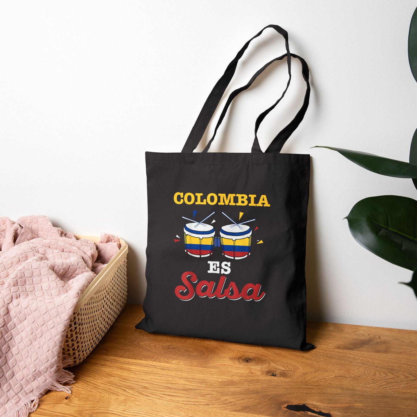 Colombia Salsa Cotton Canvas Tote Bag | Festival Bag, Shopping Tote, Eco-Friendly Bag, Gift for Salsa Lovers, Reusable Tote