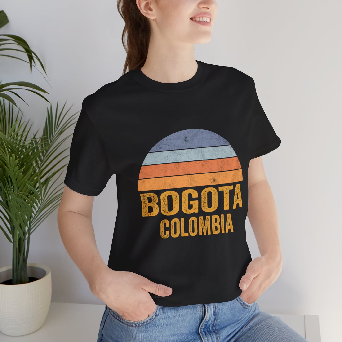 Colombia Bogotá Vintage Sunset Tee - Unisex Jersey Short Sleeve Shirt, Travel Shirt, Adventure Wear, Gift for Travelers, Vacation Tee