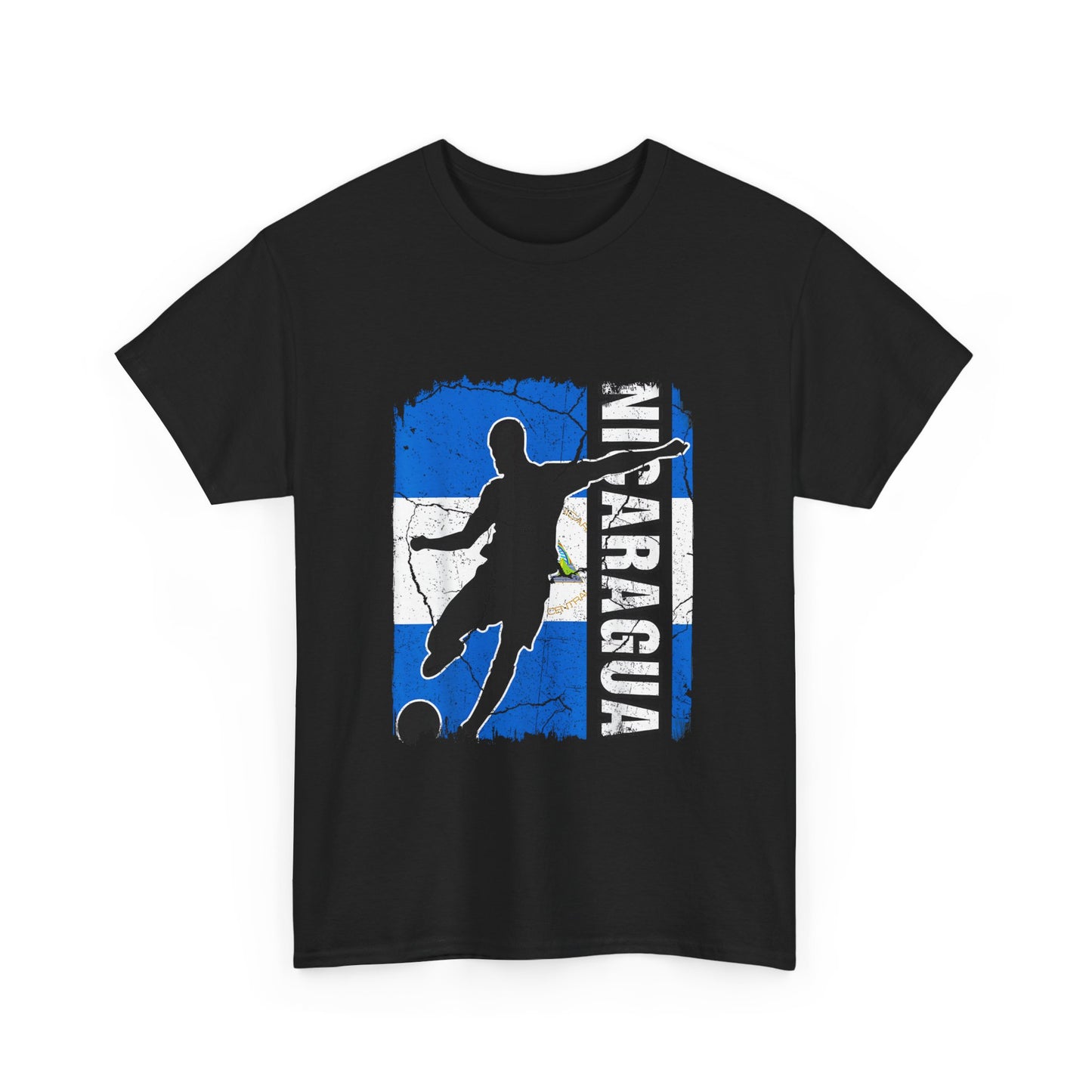 Nicaragua Soccer Unisex Heavy Cotton Tee, Casual T-Shirt, Sportswear, Gift for Soccer Fans, Travel Souvenir