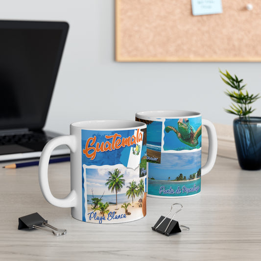 Tropical Paradise Mug, Beach Lover Gift, Vacation Souvenir, Travel Coffee Cup, Summer Decor, Relaxing Day Mug, Taza Guatemala